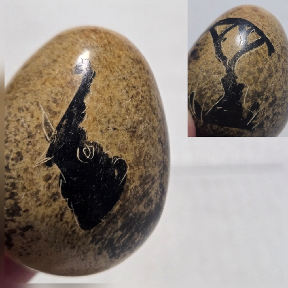 Kenya Vintage Stone Carved Egg